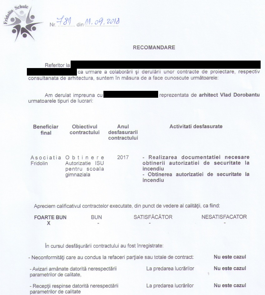 Recomandare servicii autorizatie ISU pentru scoala sau spatii invatamant – Fridolin - Bucuresti